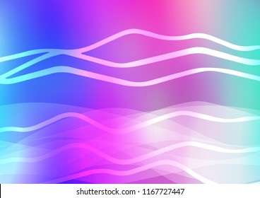 Light Pink, Blue vector cover with long lines. Blurred decorative design in simple style with lines. Best design for your ad, poster, banner.