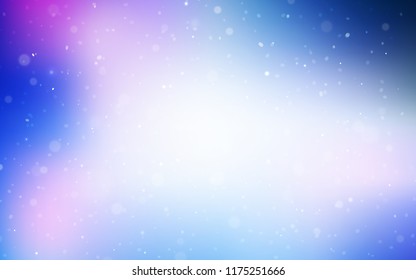 Light Pink, Blue vector cover with beautiful snowflakes. Shining colored illustration with snow in christmas style. The template can be used as a new year background.