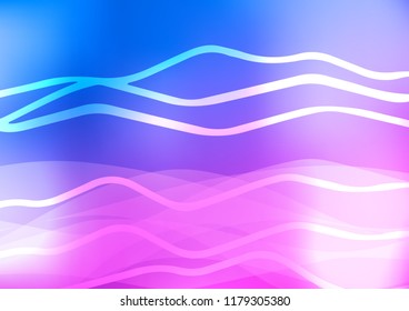 Light Pink, Blue vector cover with long lines. Modern geometrical abstract illustration with staves. The pattern can be used as ads, poster, banner for commercial.