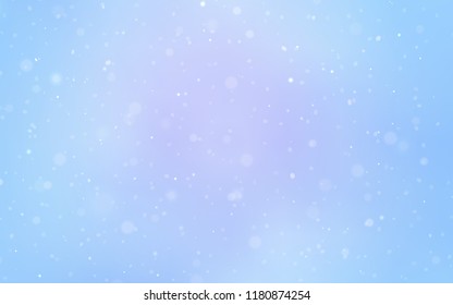 Light Pink, Blue vector cover with beautiful snowflakes. Shining colored illustration with snow in christmas style. New year design for your ad, poster, banner.