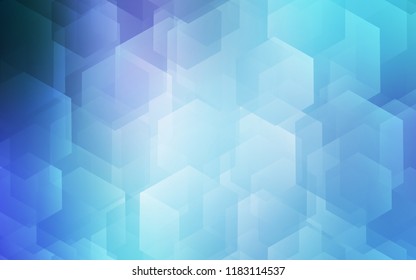 Light Pink, Blue vector cover with set of hexagons. Design in abstract style with hexagons. New design for website's poster, banner.
