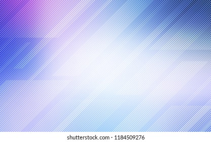 Light Pink, Blue vector cover with stright stripes. Lines on blurred abstract background with gradient. The pattern for ad, booklets, leaflets.