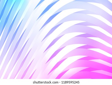 Light Pink, Blue vector cover with long lines. Blurred decorative design in simple style with lines. Best design for your ad, poster, banner.
