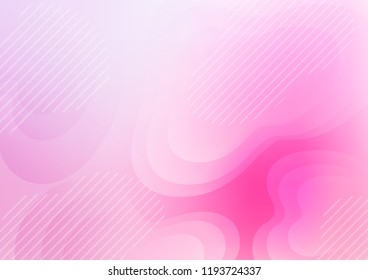 Light Pink, Blue vector cover with long lines. Decorative shining illustration with lines on abstract template. Best design for your ad, poster, banner.