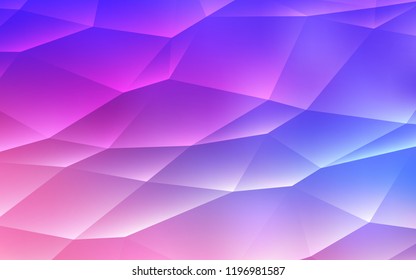 Light Pink, Blue vector cover in polygonal style. Abstract gradient illustration with triangles. The template can be used as a background.
