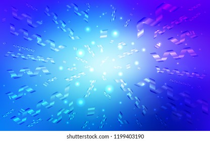 Light Pink, Blue vector cover with happy holiday ribbons. Beautiful colored illustration with ribbon in celebration style. The pattern can be used for new year ad, booklets.
