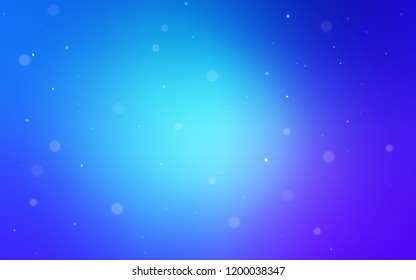 Light Pink, Blue vector cover with spots. Glitter abstract illustration with blurred drops of rain. Pattern can be used for futuristic ad, booklets.