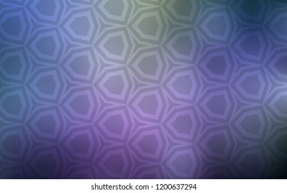 Light Pink, Blue vector cover with set of hexagons. Colorful hexagons on blur backdrop. Pattern for ads, leaflets.