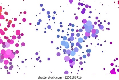 Light Pink, Blue vector cover with circles. Colorful illustration with blurred circles in nature style. Pattern of water, rain drops.