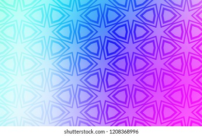 Light Pink, Blue vector cover with small and big stars. Shining colored illustration with stars. Smart design for your business advert.
