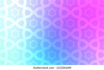 Light Pink, Blue vector cover with small and big stars. Stars on blurred abstract background with gradient. Template for sell phone backgrounds.