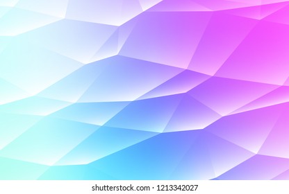 Light Pink, Blue vector cover in polygonal style. Modern abstract illustration with colorful triangles. Modern template for your landing page.