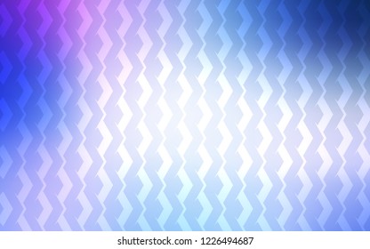 Light Pink, Blue vector cover with stright stripes. Shining colored illustration with sharp stripes. Pattern for ad, booklets, leaflets.