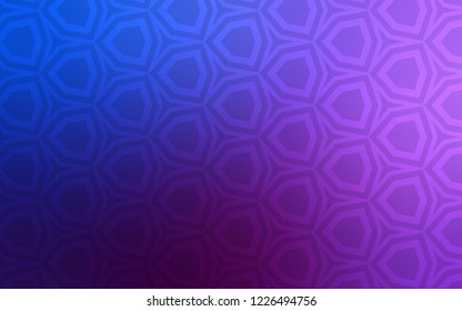 Light Pink, Blue vector cover with set of hexagons. Colorful hexagons on blur backdrop. Pattern for texture of wallpapers.