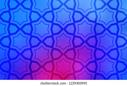 Light Pink, Blue vector cover with small and big stars. Shining colored illustration with stars. Template for sell phone backgrounds.
