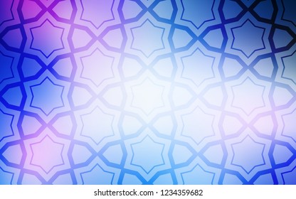 Light Pink, Blue vector cover with small and big stars. Blurred decorative design in simple style with stars. Template for sell phone backgrounds.