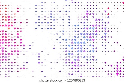 Light Pink, Blue vector cover in polygonal style. Illustration with set of colorful triangles. Modern template for your landing page.