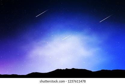 Light Pink, Blue vector cover with astronomical stars. Space stars on blurred abstract background with gradient. Best design for your ad, poster, banner.