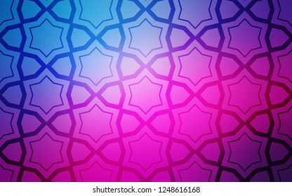 Light Pink, Blue vector cover with small and big stars. Glitter abstract illustration with colored stars. Best design for your ad, poster, banner.