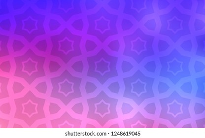 Light Pink, Blue vector cover with small and big stars. Glitter abstract illustration with colored stars. Pattern for new year ad, booklets.