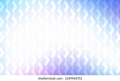 Light Pink, Blue vector cover with stright stripes. Shining colored illustration with sharp stripes. Best design for your ad, poster, banner.