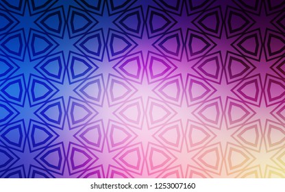 Light Pink, Blue vector cover with small and big stars. Glitter abstract illustration with colored stars. Smart design for your business advert.