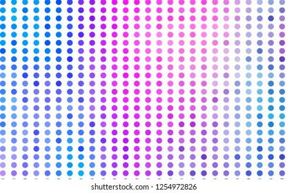 Light Pink, Blue vector cover with spots. Blurred bubbles on abstract background with colorful gradient. Pattern for ads, booklets.