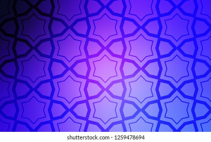 Light Pink, Blue vector cover with small and big stars. Blurred decorative design in simple style with stars. Template for sell phone backgrounds.