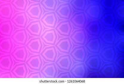 Light Pink, Blue vector cover with set of hexagons. Glitter abstract illustration in hexagonal style. Pattern for your ad, booklets.