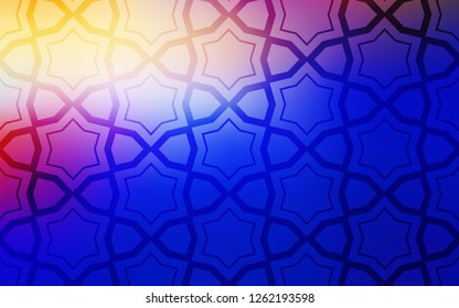 Light Pink, Blue vector cover with small and big stars. Shining colored illustration with stars. Pattern for new year ad, booklets.