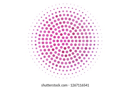 Light Pink, Blue vector cover with set of hexagons. Illustration of colored hexagons on white surface. New template for your brand book.