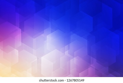 Light Pink, Blue vector cover with set of hexagons. Colorful hexagons on white backdrop. Pattern for ads, leaflets.