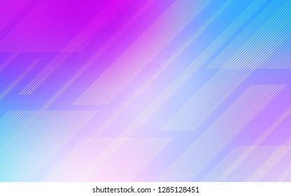Light Pink, Blue vector cover with stright stripes. Glitter abstract illustration with colored sticks. Template for your beautiful backgrounds.