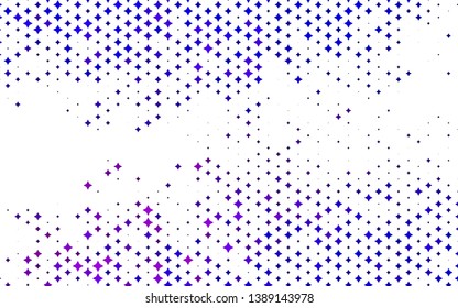 Light Pink, Blue vector cover with small and big stars. Decorative shining illustration with stars on abstract template. Smart design for your business advert.