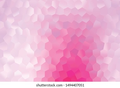 Light Pink, Blue vector cover with set of hexagons. Colorful hexagons on abstract backdrop. Beautiful design for your business advert.