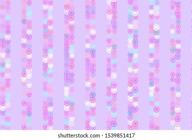 Light Pink, Blue vector cover with beautiful snowflakes. Shining colored illustration with snow in christmas style. The template can be used as a new year background.