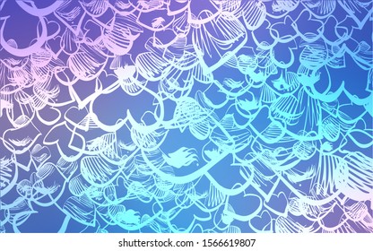 Light Pink, Blue vector cover with Shining hearts. Hearts on blurred abstract background with colorful gradient. Pattern for carnival, festival romantic leaflets.
