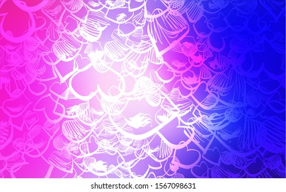 Light Pink, Blue vector cover with Shining hearts. Illustration with hearts in love concept for valentine's day. Pattern for marriage gifts, congratulations.