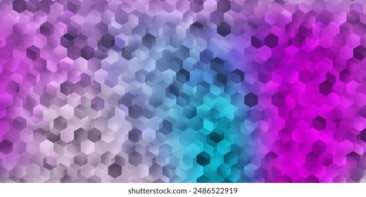 Light pink, blue vector cover with simple hexagons. Simple illustration with colorful gradient hexagons. Design for landing pages.