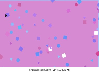 Cubierta de Vector rosa claro, azul en estilo poligonal con círculos. Ilustración de gradiente Abstractas con círculos, triángulos, cubos. Patrón para anuncios.