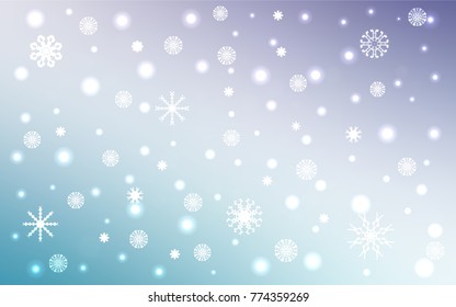 Light Pink, Blue vector cover with beautiful snowflakes. Decorative shining illustration with snow on abstract template. The pattern can be used for new year leaflets.