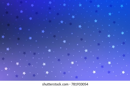 Light Pink, Blue vector cover with small and big stars. Modern geometrical abstract illustration with stars. The pattern can be used for websites.
