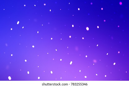 Light Pink, Blue vector cover with beautiful snowflakes. Blurred decorative design in xmas style with snow. The pattern can be used for new year ad, booklets.