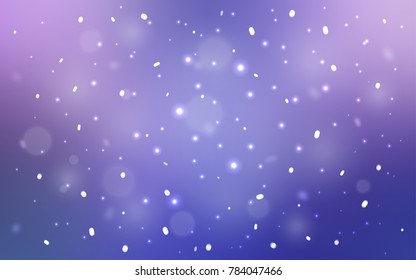 Light Pink, Blue vector cover with beautiful snowflakes. Glitter abstract illustration with crystals of ice. The pattern can be used for year new  websites.