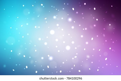 Light Pink, Blue vector cover with beautiful snowflakes. Snow on blurred abstract background with gradient. The template can be used as a new year background.
