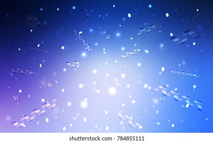 Light Pink, Blue vector cover with happy holiday ribbons. Beautiful colored illustration with ribbon in celebration style. New design for ad, poster, banner of your Party.