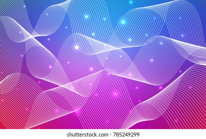 Light Pink, Blue vector cover with happy holiday ribbons. Decorative shining illustration with ribbons on abstract template. The pattern can be used for carnival, festival leaflets.