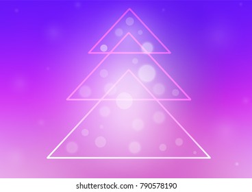 Light Pink, Blue vector cover with a xmas tree. Shining colored illustration with xmas tree in christmas style. The pattern can be used for new year ad, booklets.