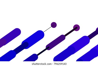Light Pink, Blue vector cover with rounded stripes. Capsules on blurred abstract background with gradient. The template can be used as a background.