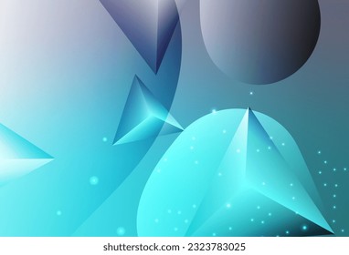 Diseño decorativo en estilo abstracto con estructura triangular, de color rosa claro y azul vectorial. Ilustración abstracta moderna con gotas de agua coloridas. Diseño moderno para una tarjeta de visita.